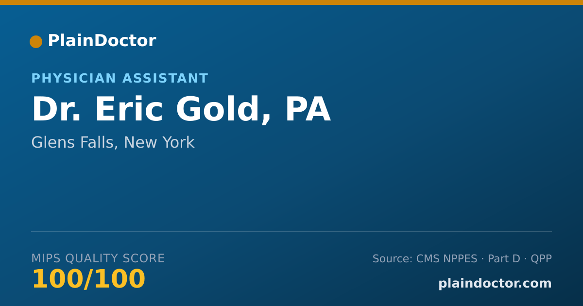Shareable card for Eric Gold, PA - Physician Assistant, Glens Falls, NY