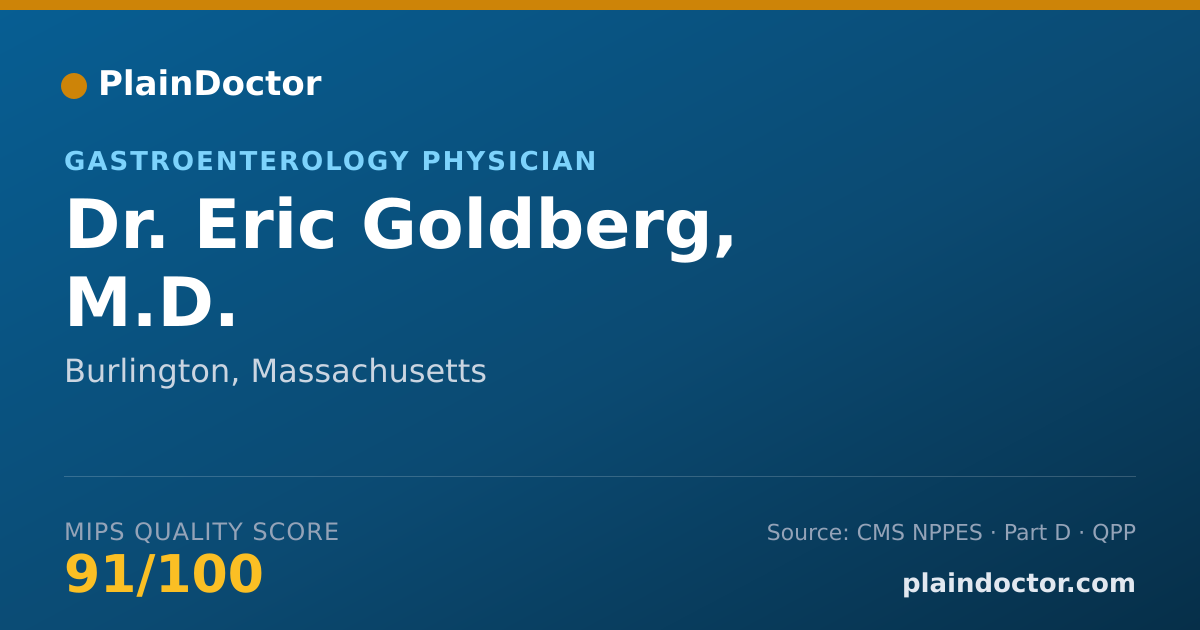 Shareable card for Eric Goldberg, M.D. - Gastroenterology Physician, Burlington, MA