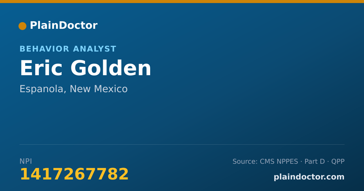 Shareable card for Eric Golden - Behavior Analyst, Espanola, NM