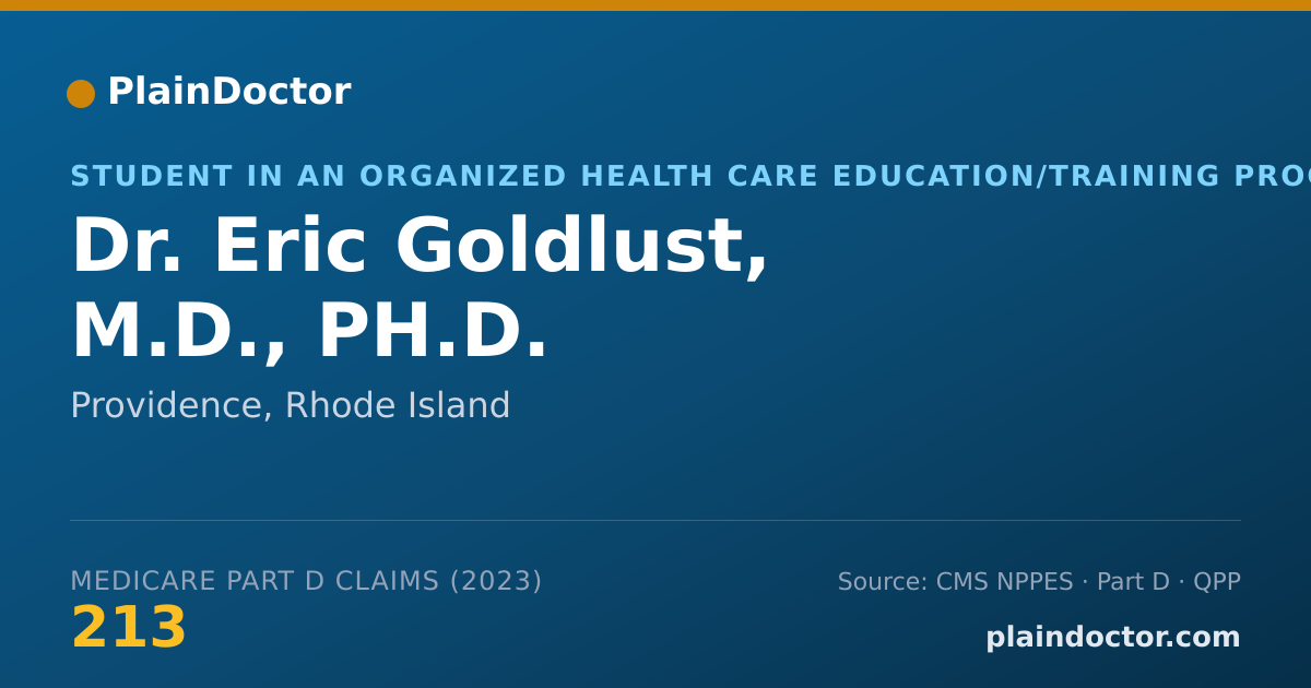 Shareable card for Eric Goldlust, M.D., PH.D. - Student in an Organized Health Care Education/Training Program, Providence, RI