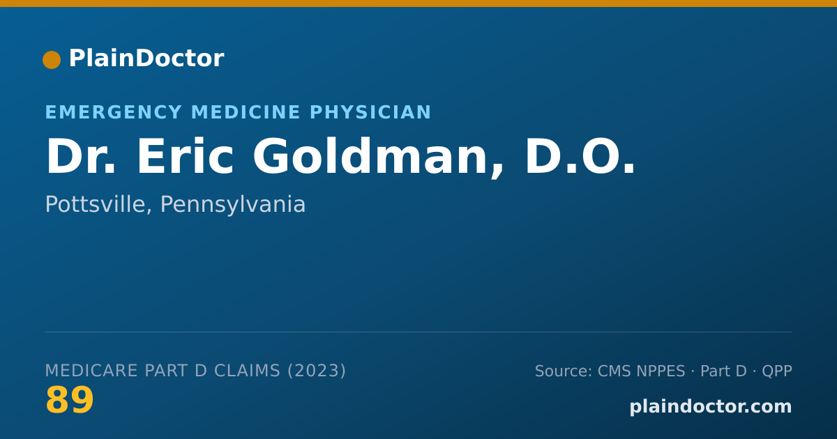 Shareable card for Eric Goldman, D.O. - Emergency Medicine Physician, Pottsville, PA