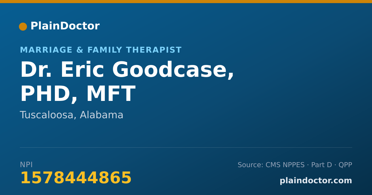 Shareable card for Eric Goodcase, PHD, MFT - Marriage & Family Therapist, Tuscaloosa, AL
