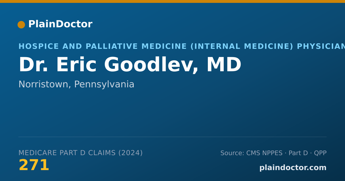 Shareable card for Eric Goodlev, MD - Hospice and Palliative Medicine (Internal Medicine) Physician, Norristown, PA