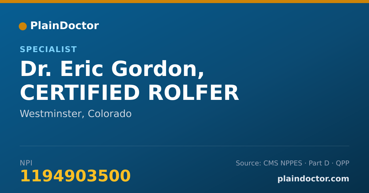 Shareable card for Eric Gordon, CERTIFIED ROLFER - Specialist, Westminster, CO