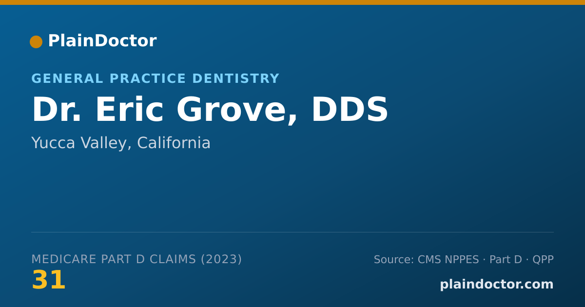 Shareable card for Eric Grove, DDS - General Practice Dentistry, Yucca Valley, CA