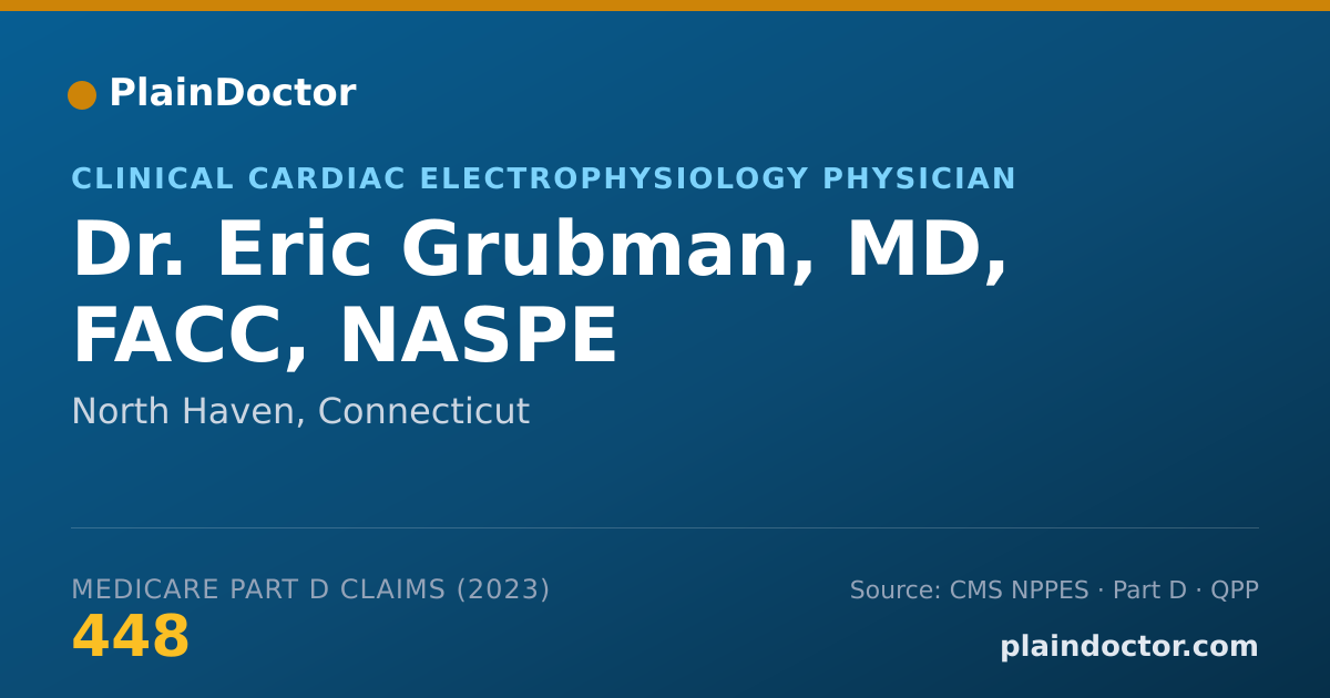 Shareable card for Eric Grubman, MD, FACC, NASPE - Clinical Cardiac Electrophysiology Physician, North Haven, CT