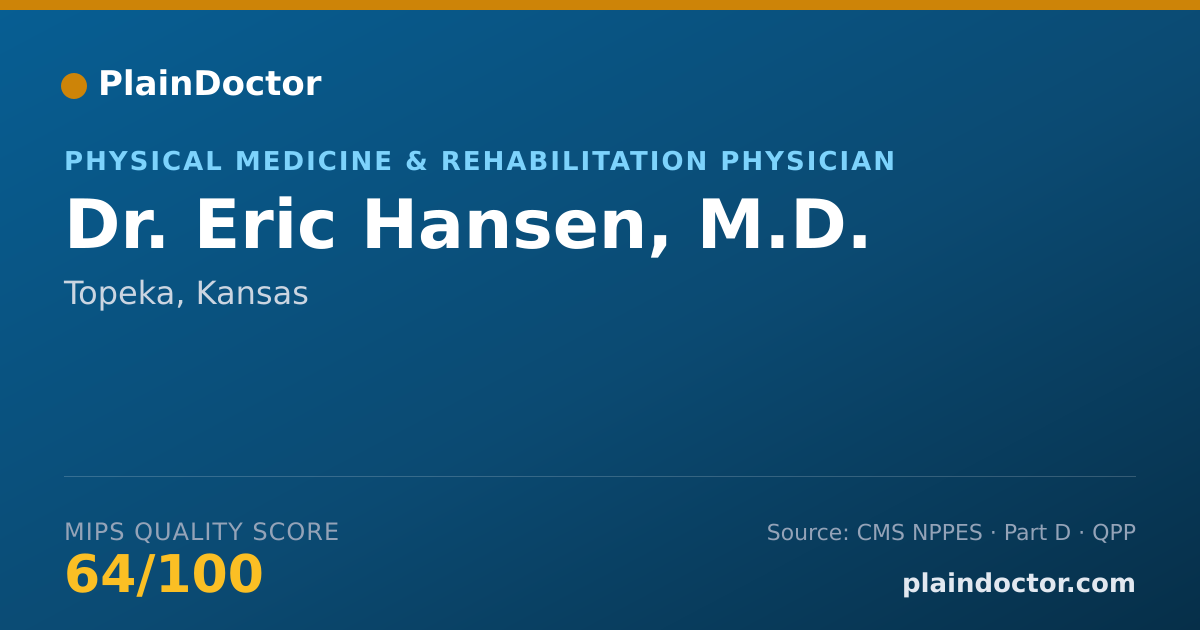 Shareable card for Eric Hansen, M.D. - Physical Medicine & Rehabilitation Physician, Topeka, KS