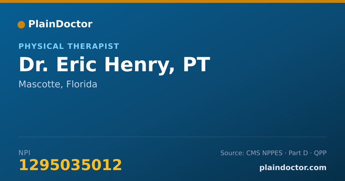 Shareable card for Eric Henry, PT - Physical Therapist, Mascotte, FL