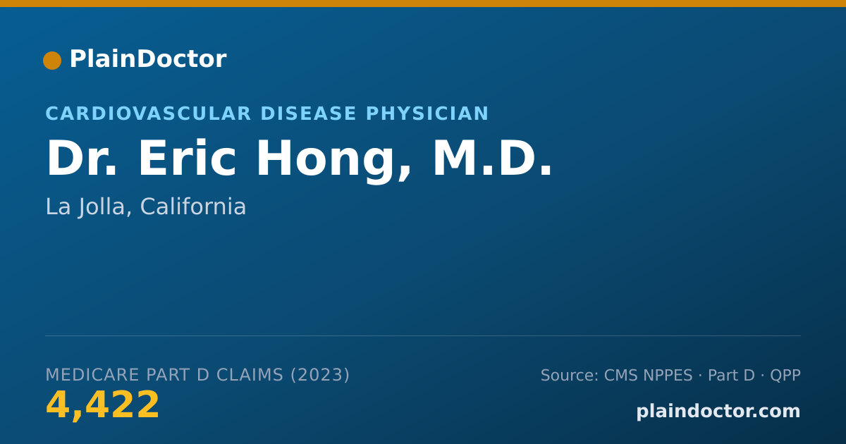Shareable card for Eric Hong, M.D. - Cardiovascular Disease Physician, La Jolla, CA