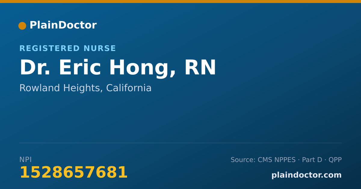 Shareable card for Eric Hong, RN - Registered Nurse, Rowland Heights, CA