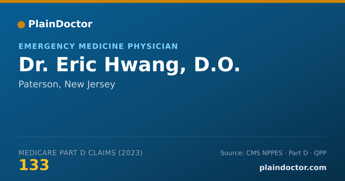 Shareable card for Eric Hwang, D.O. - Emergency Medicine Physician, Paterson, NJ