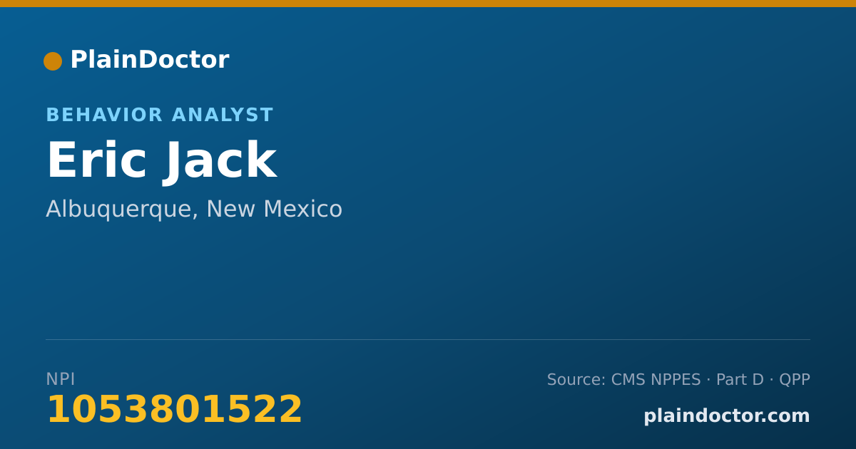 Shareable card for Eric Jack - Behavior Analyst, Albuquerque, NM