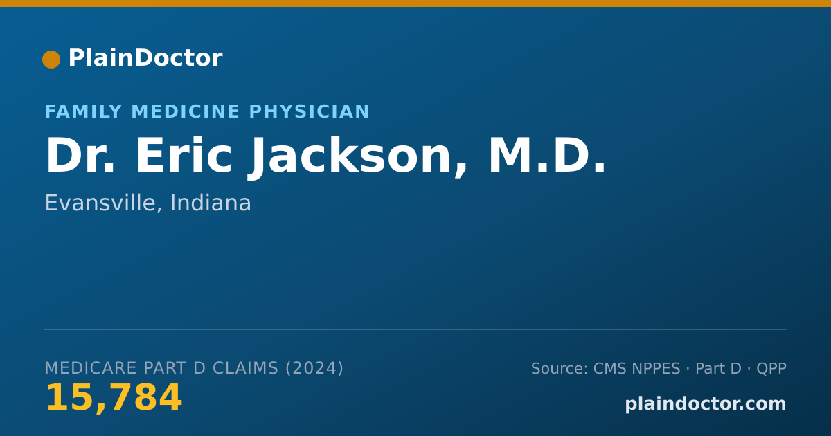 Shareable card for Eric Jackson, M.D. - Family Medicine Physician, Evansville, IN