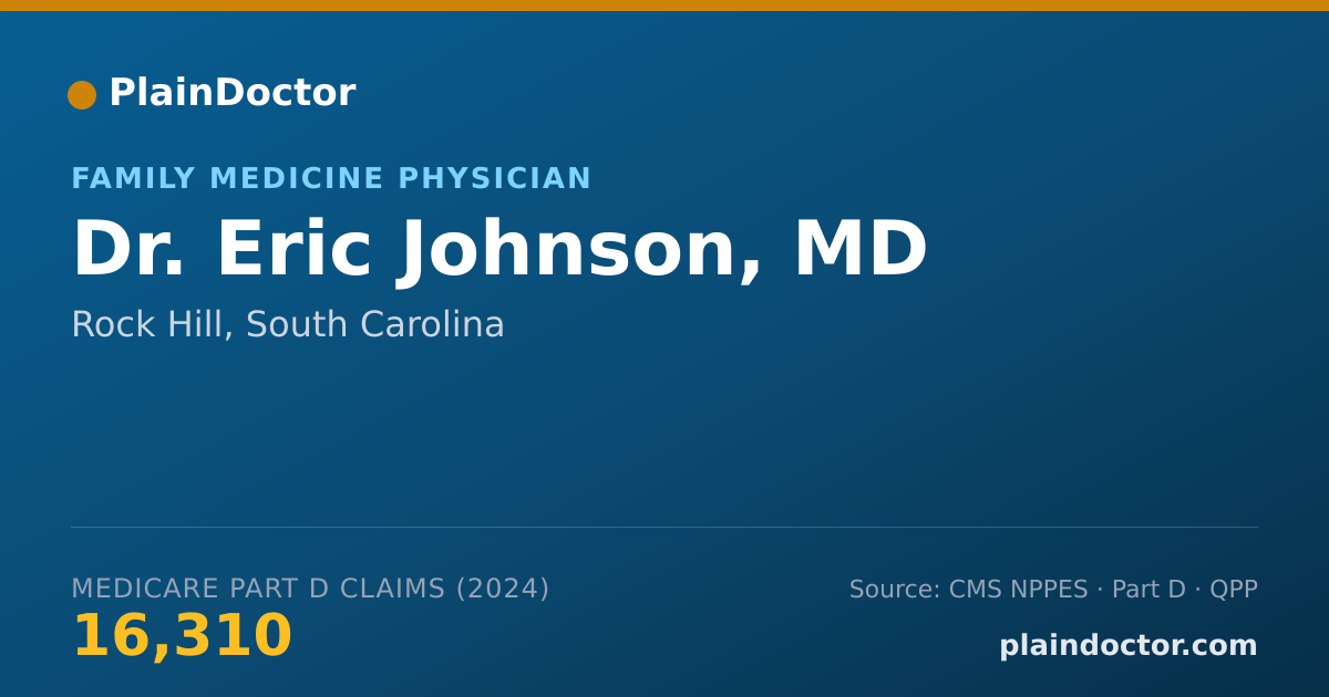 Shareable card for Eric Johnson, MD - Family Medicine Physician, Rock Hill, SC