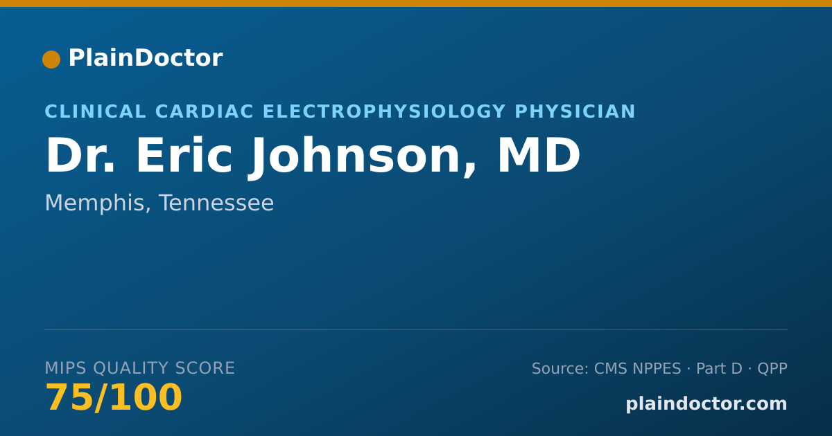 Shareable card for Eric Johnson, MD - Clinical Cardiac Electrophysiology Physician, Memphis, TN