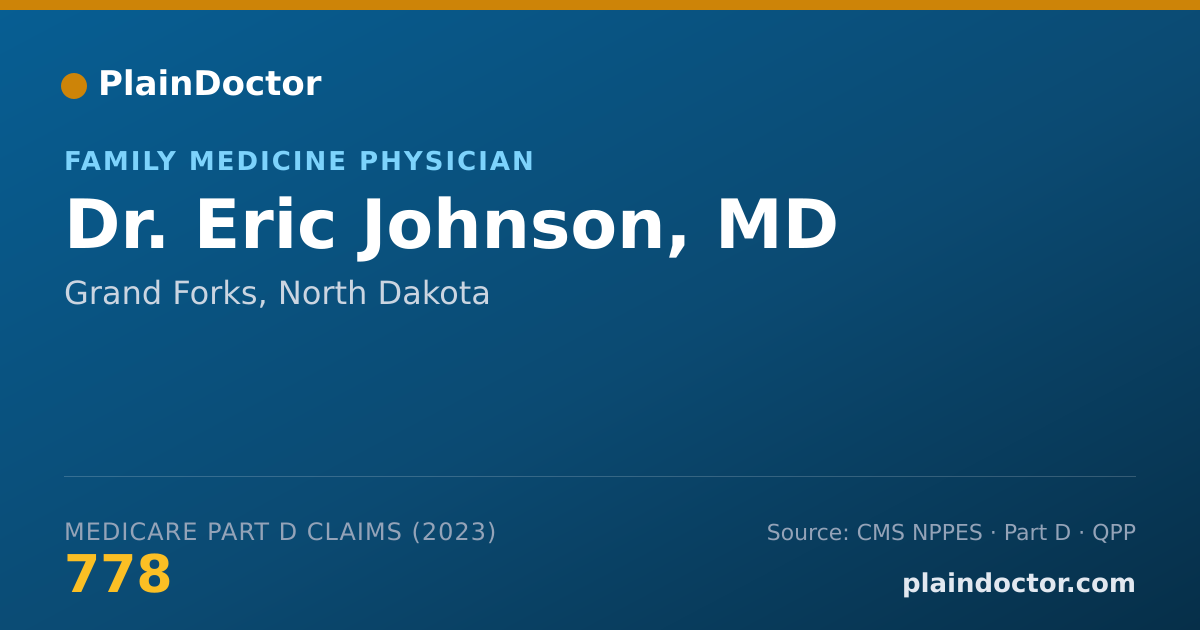 Shareable card for Eric Johnson, MD - Family Medicine Physician, Grand Forks, ND