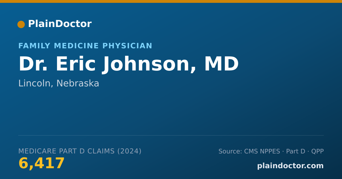 Shareable card for Eric Johnson, MD - Family Medicine Physician, Lincoln, NE