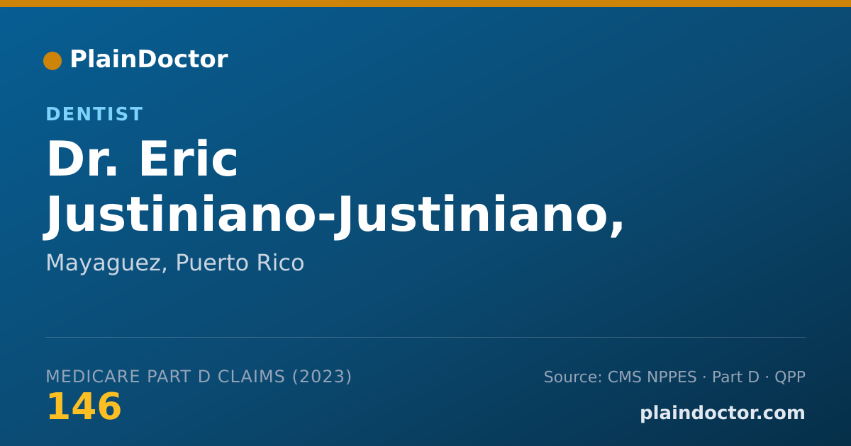 Shareable card for Eric Justiniano-Justiniano, DMD - Dentist, Mayaguez, PR