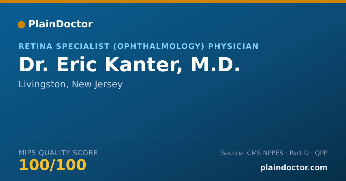 Shareable card for Eric Kanter, M.D. - Retina Specialist (Ophthalmology) Physician, Livingston, NJ