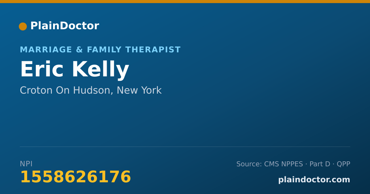 Shareable card for Eric Kelly - Marriage & Family Therapist, Croton On Hudson, NY