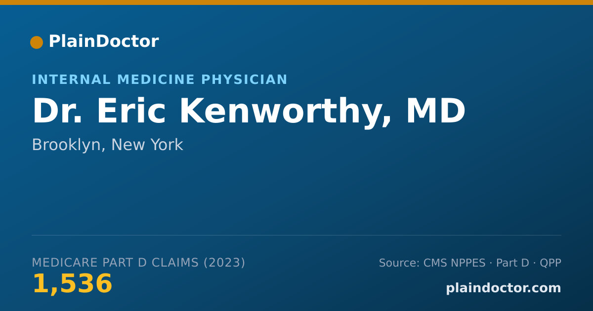 Shareable card for Eric Kenworthy, MD - Internal Medicine Physician, Brooklyn, NY