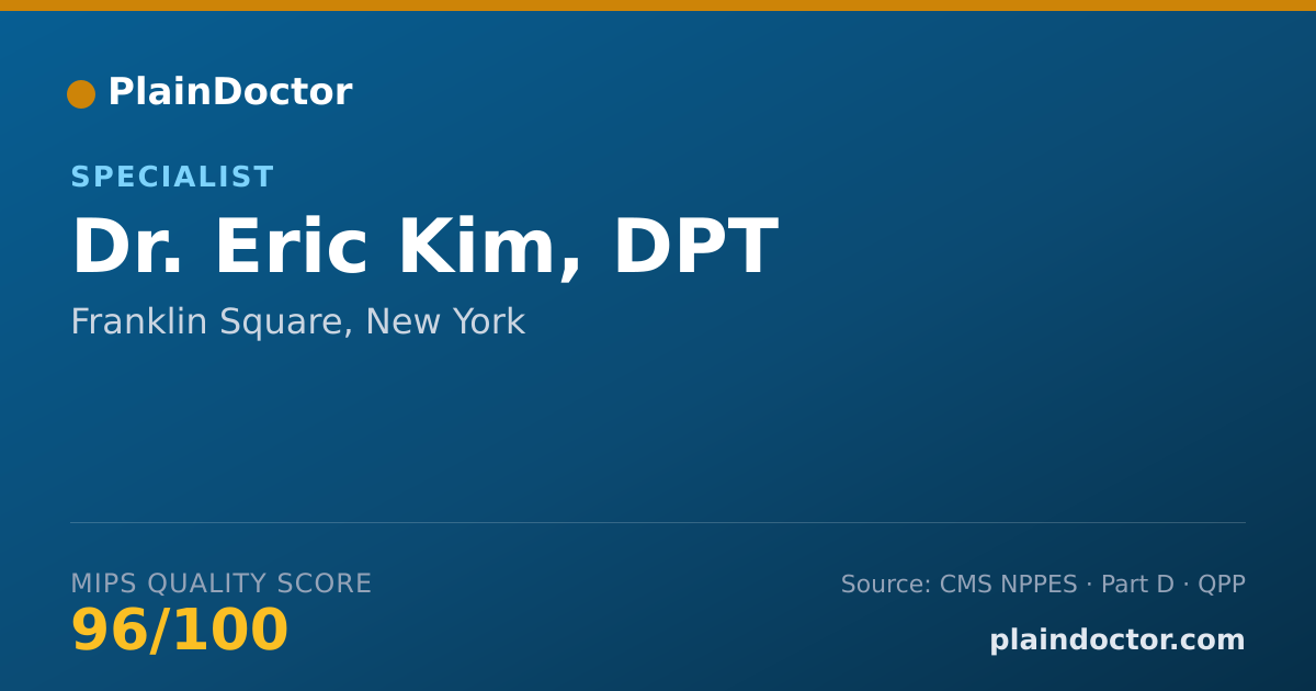 Shareable card for Eric Kim, DPT - Specialist, Franklin Square, NY
