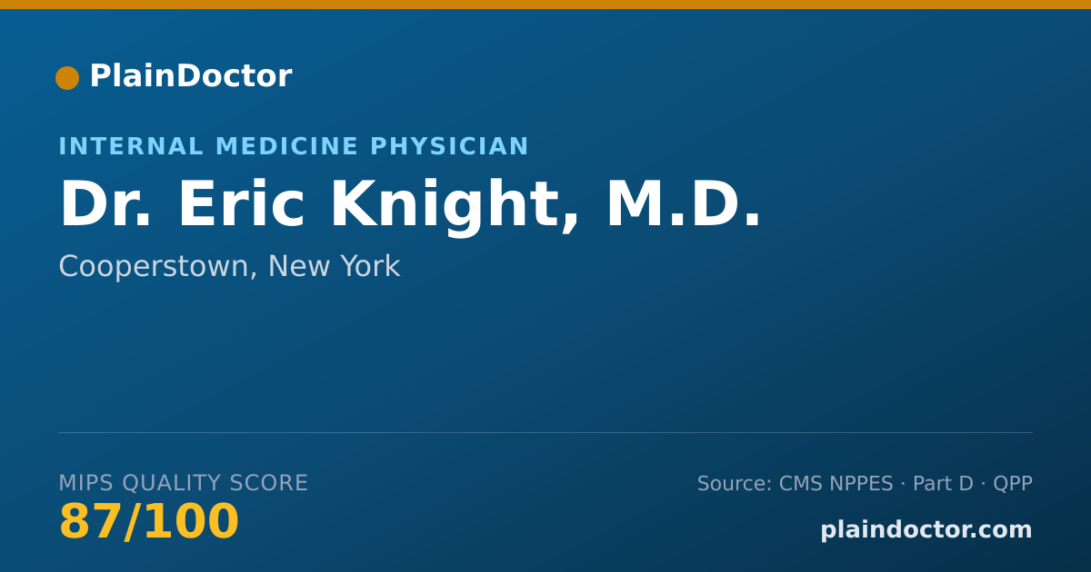 Shareable card for Eric Knight, M.D. - Internal Medicine Physician, Cooperstown, NY
