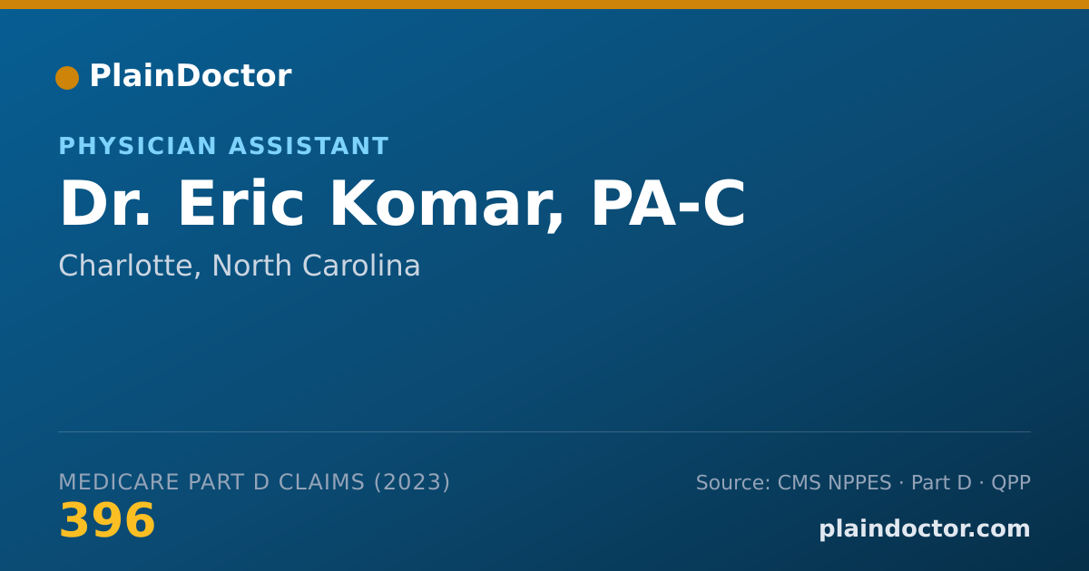 Shareable card for Eric Komar, PA-C - Physician Assistant, Charlotte, NC