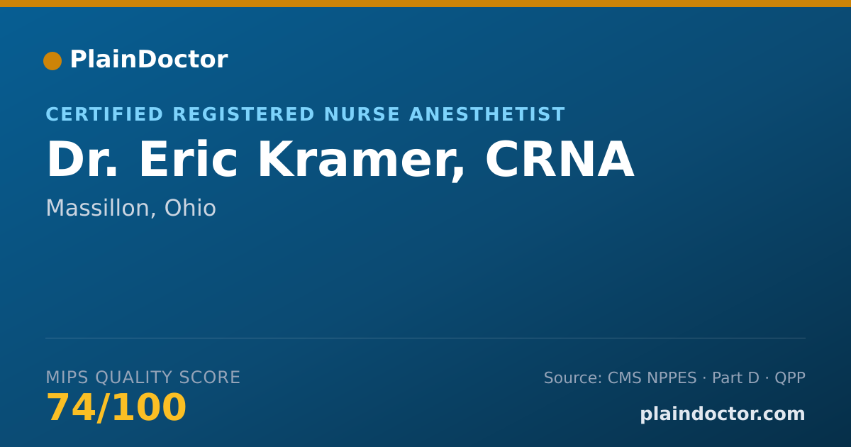 Shareable card for Eric Kramer, CRNA - Certified Registered Nurse Anesthetist, Massillon, OH