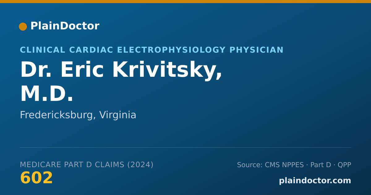 Shareable card for Eric Krivitsky, M.D. - Clinical Cardiac Electrophysiology Physician, Fredericksburg, VA