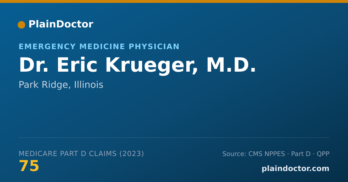 Shareable card for Eric Krueger, M.D. - Emergency Medicine Physician, Park Ridge, IL