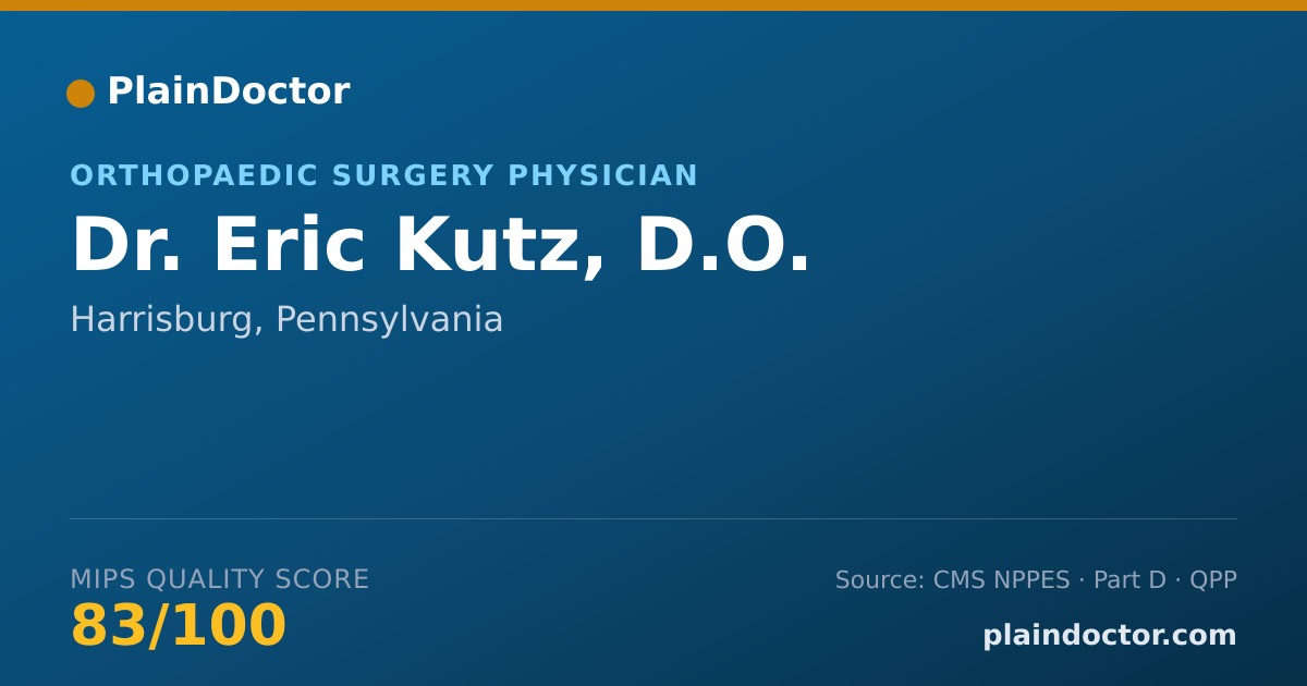 Shareable card for Eric Kutz, D.O. - Orthopaedic Surgery Physician, Harrisburg, PA