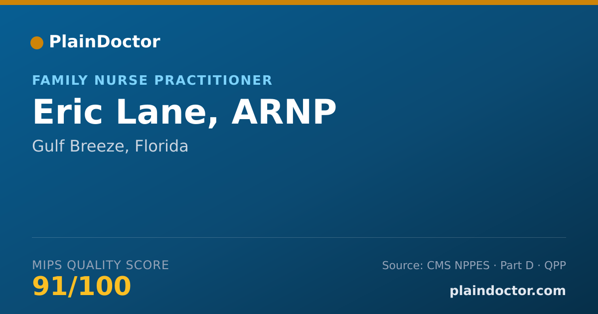 Shareable card for Eric Lane, ARNP - Family Nurse Practitioner, Gulf Breeze, FL