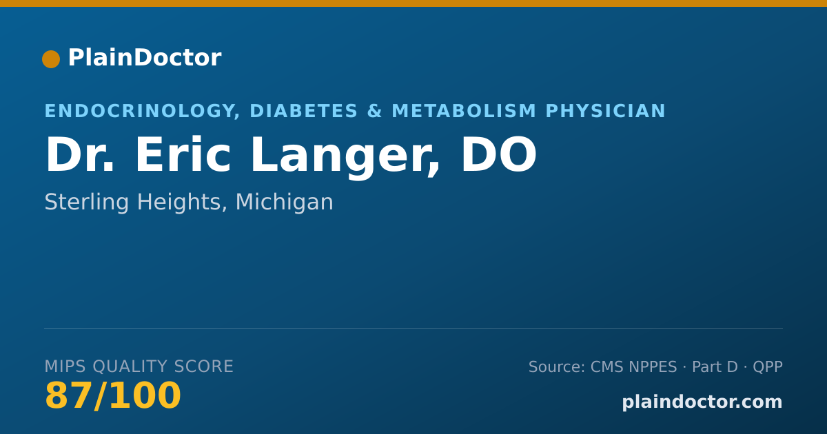 Shareable card for Eric Langer, DO - Endocrinology, Diabetes & Metabolism Physician, Sterling Heights, MI