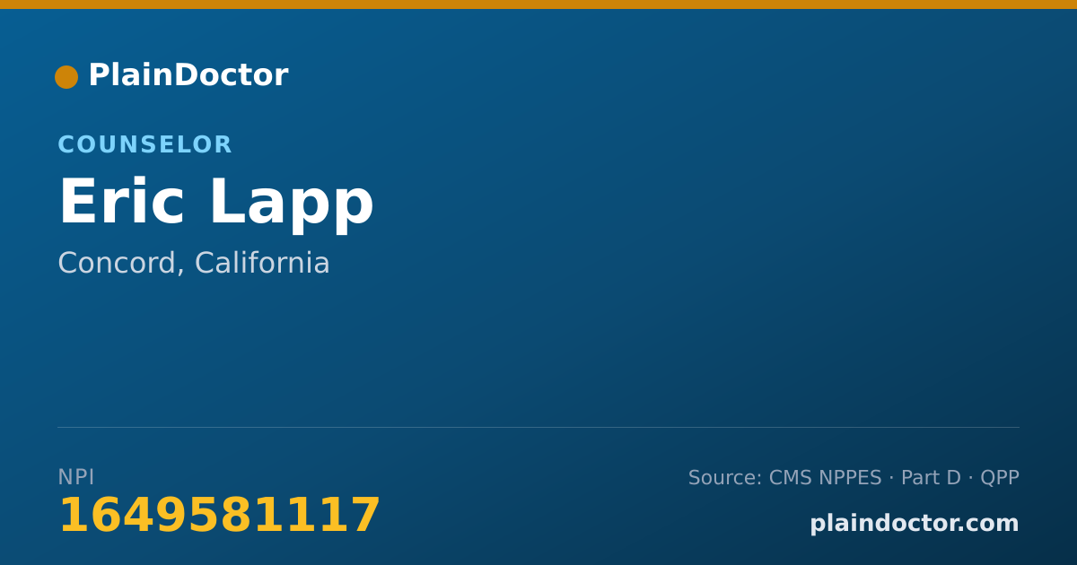 Shareable card for Eric Lapp - Counselor, Concord, CA