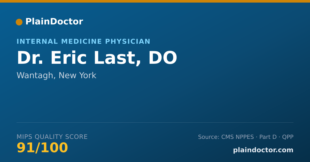 Shareable card for Eric Last, DO - Internal Medicine Physician, Wantagh, NY