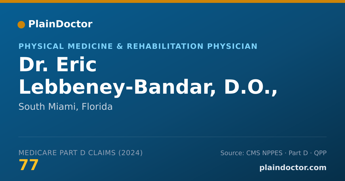 Shareable card for Eric Lebbeney-Bandar, D.O., MSC - Physical Medicine & Rehabilitation Physician, South Miami, FL