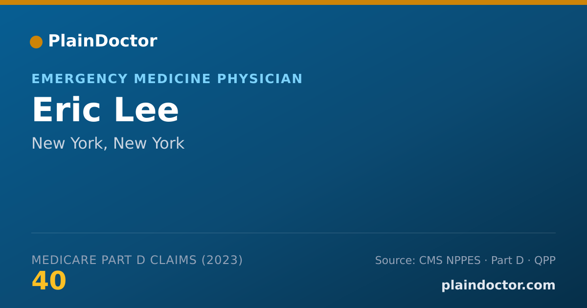Shareable card for Eric Lee - Emergency Medicine Physician, New York, NY