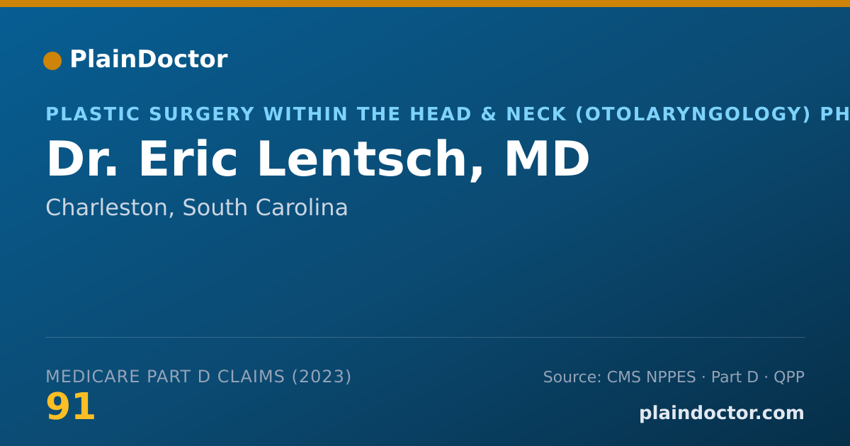 Shareable card for Eric Lentsch, MD - Plastic Surgery within the Head & Neck (Otolaryngology) Physician, Charleston, SC