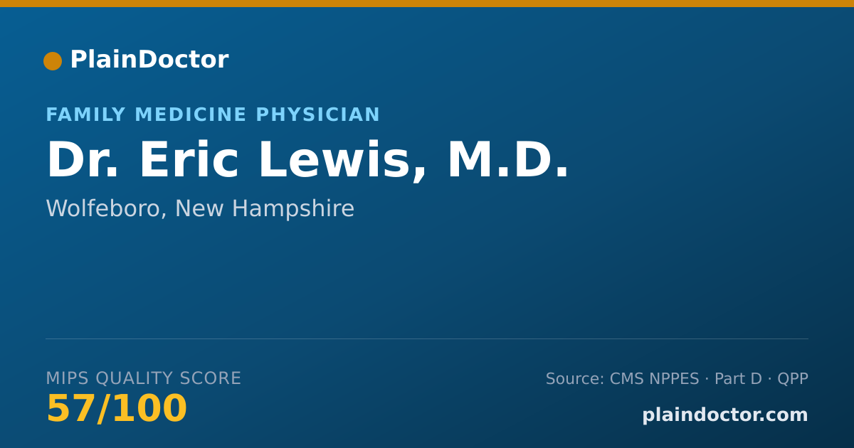 Shareable card for Eric Lewis, M.D. - Family Medicine Physician, Wolfeboro, NH