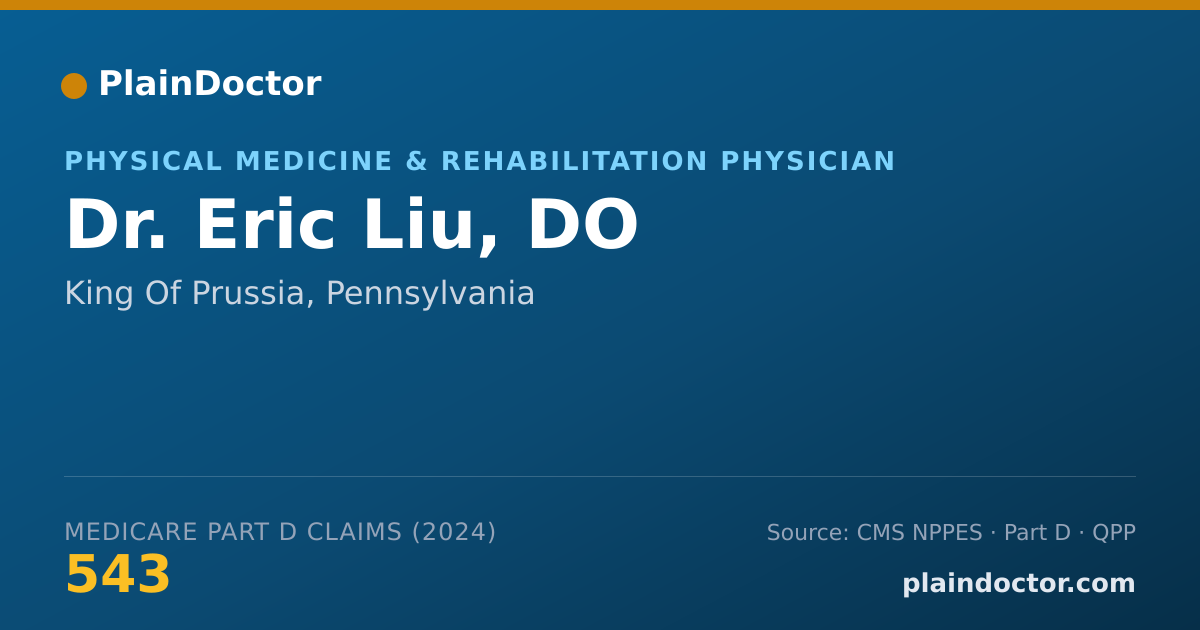 Shareable card for Eric Liu, DO - Physical Medicine & Rehabilitation Physician, King Of Prussia, PA