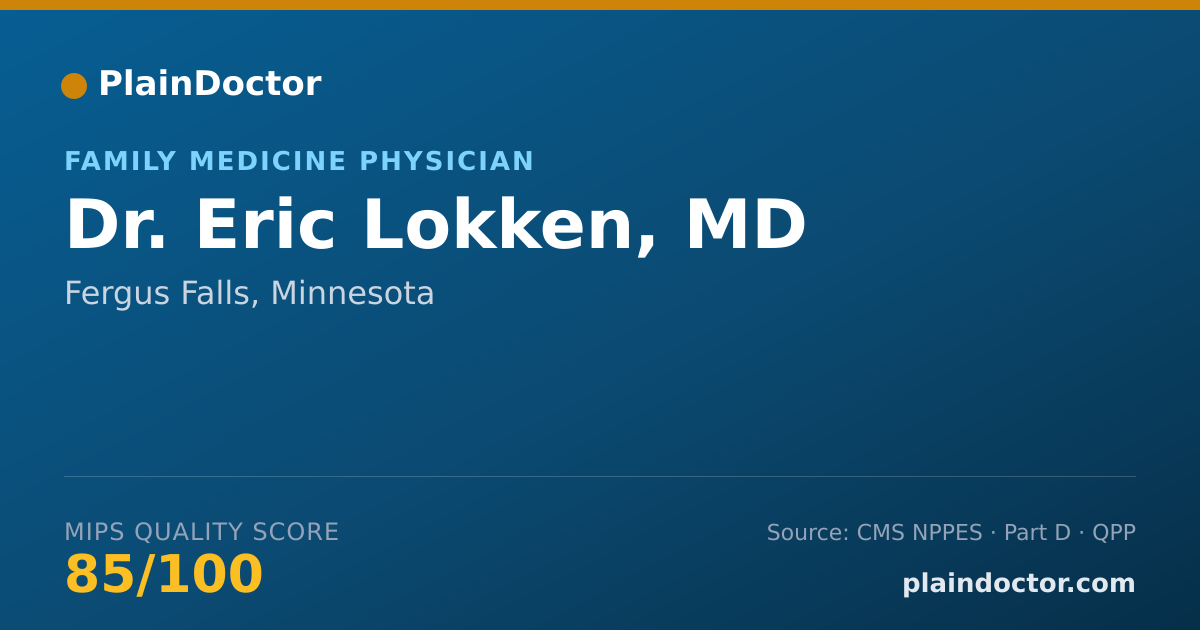 Shareable card for Eric Lokken, MD - Family Medicine Physician, Fergus Falls, MN