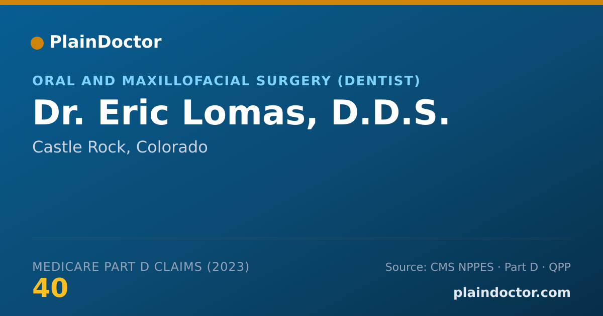 Shareable card for Eric Lomas, D.D.S. - Oral and Maxillofacial Surgery (Dentist), Castle Rock, CO
