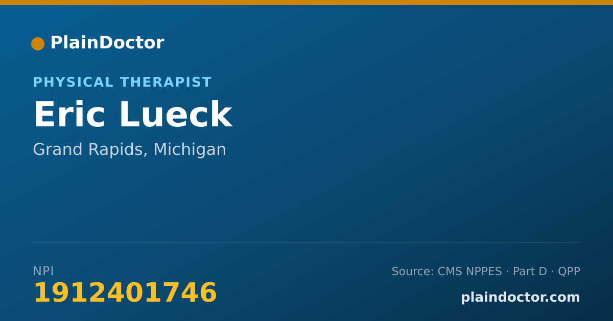 Shareable card for Eric Lueck - Physical Therapist, Grand Rapids, MI