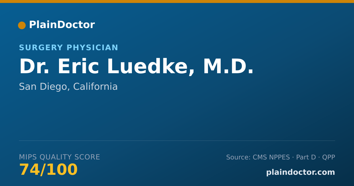 Shareable card for Eric Luedke, M.D. - Surgery Physician, San Diego, CA
