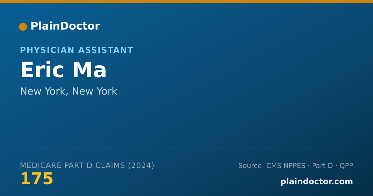 Shareable card for Eric Ma - Physician Assistant, New York, NY