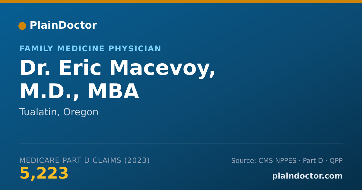 Shareable card for Eric Macevoy, M.D., MBA - Family Medicine Physician, Tualatin, OR