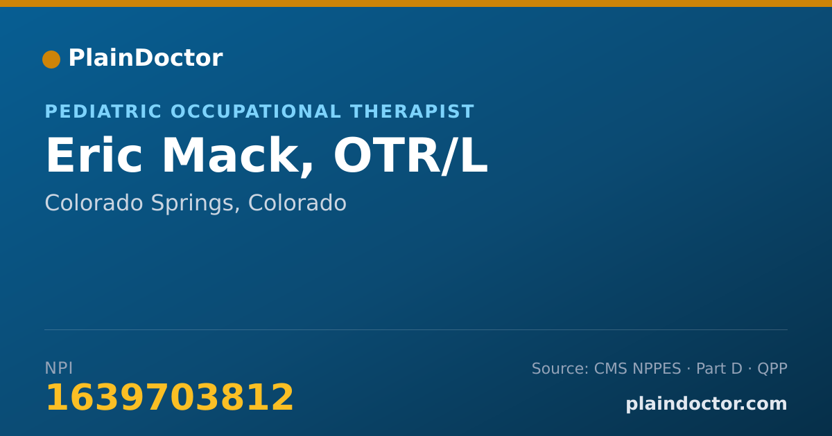 Shareable card for Eric Mack, OTR/L - Pediatric Occupational Therapist, Colorado Springs, CO