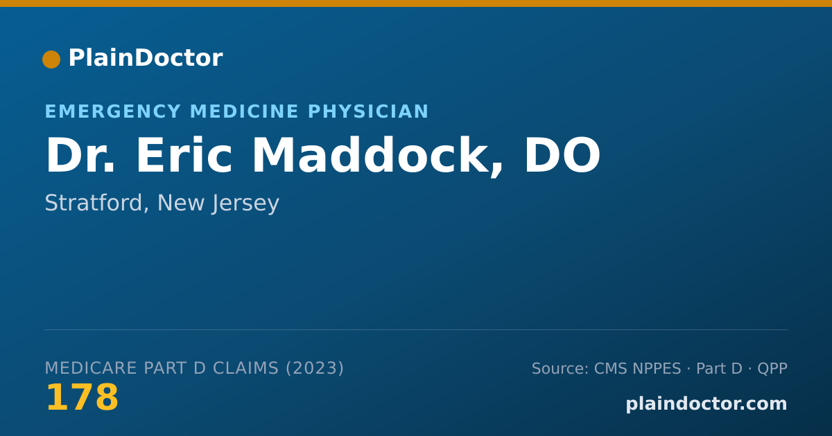 Shareable card for Eric Maddock, DO - Emergency Medicine Physician, Stratford, NJ