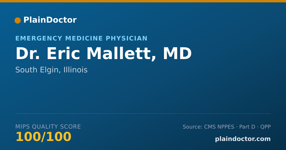 Shareable card for Eric Mallett, MD - Emergency Medicine Physician, South Elgin, IL